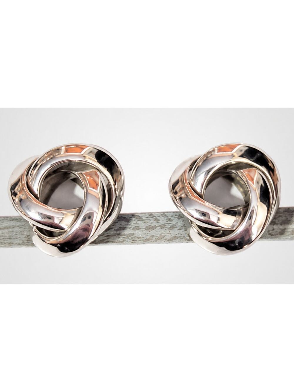 Vintage Napier silver tone clip on earrings, Pinwheels Adjustable sc-30